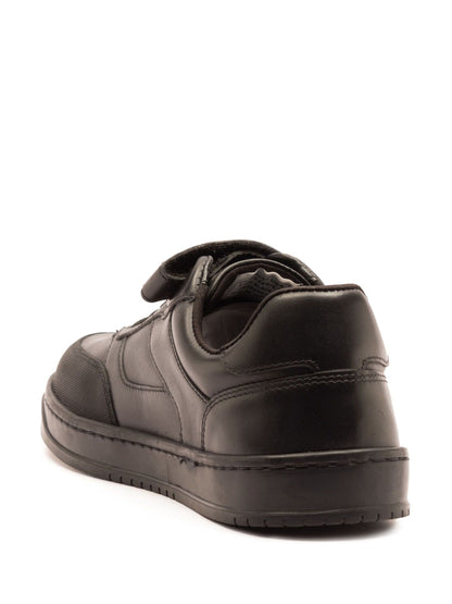 Off The Hook Black Marty Round Toe Single Strap With Lace-Up Leather School Shoes image 3