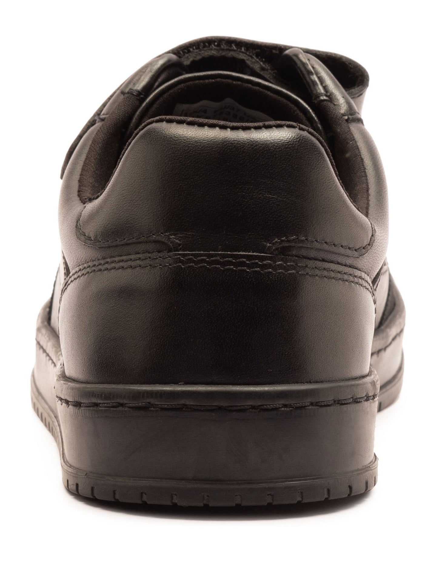 Off The Hook Black Marty Round Toe Single Strap With Lace-Up Leather School Shoes image 5