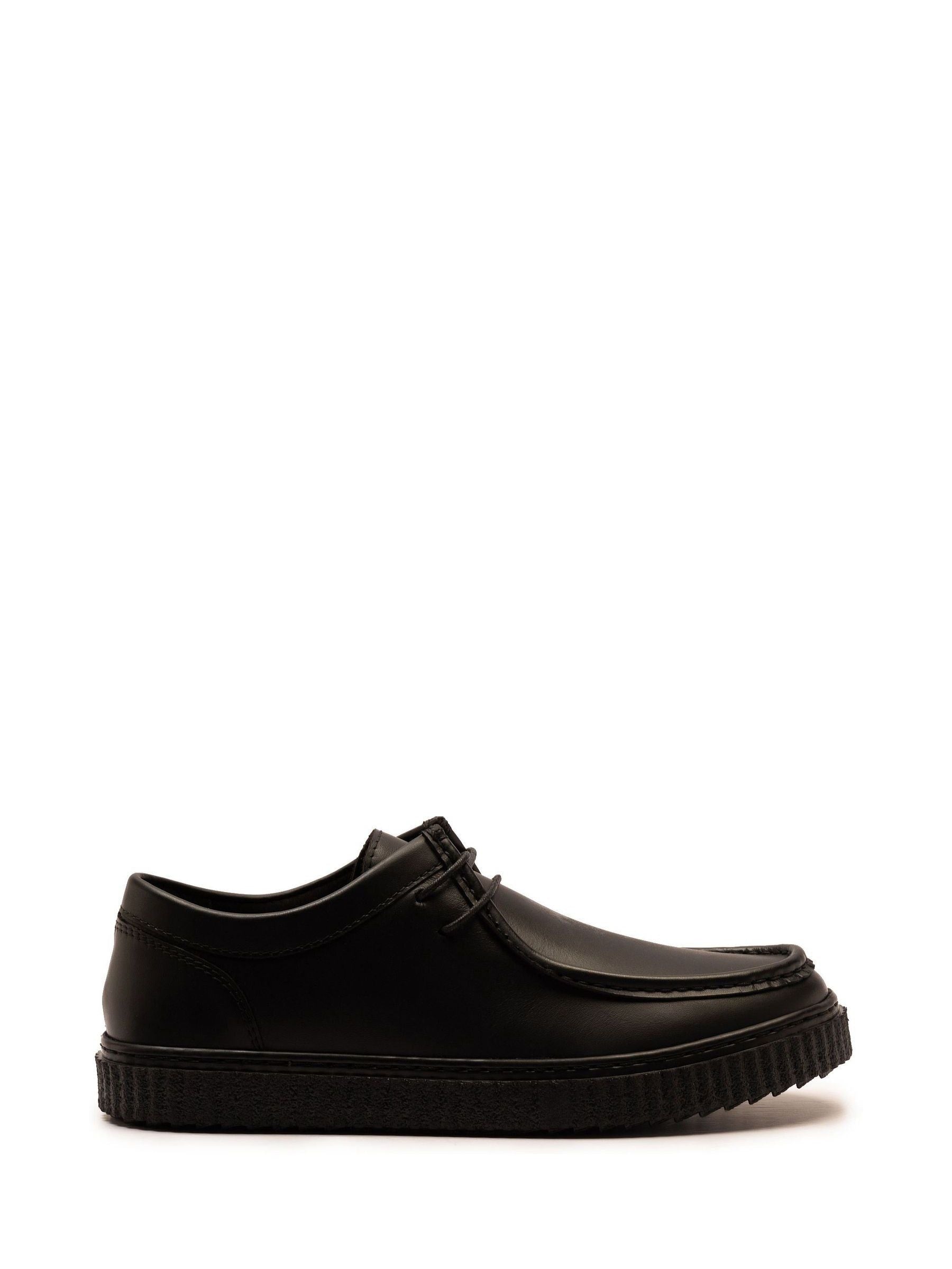 Off The Hook Black Hetfield Leather Lace-Up Casual Boat Shoes image 2