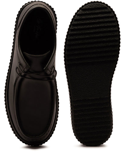 Off The Hook Black Hetfield Leather Lace-Up Casual Boat Shoes image 6