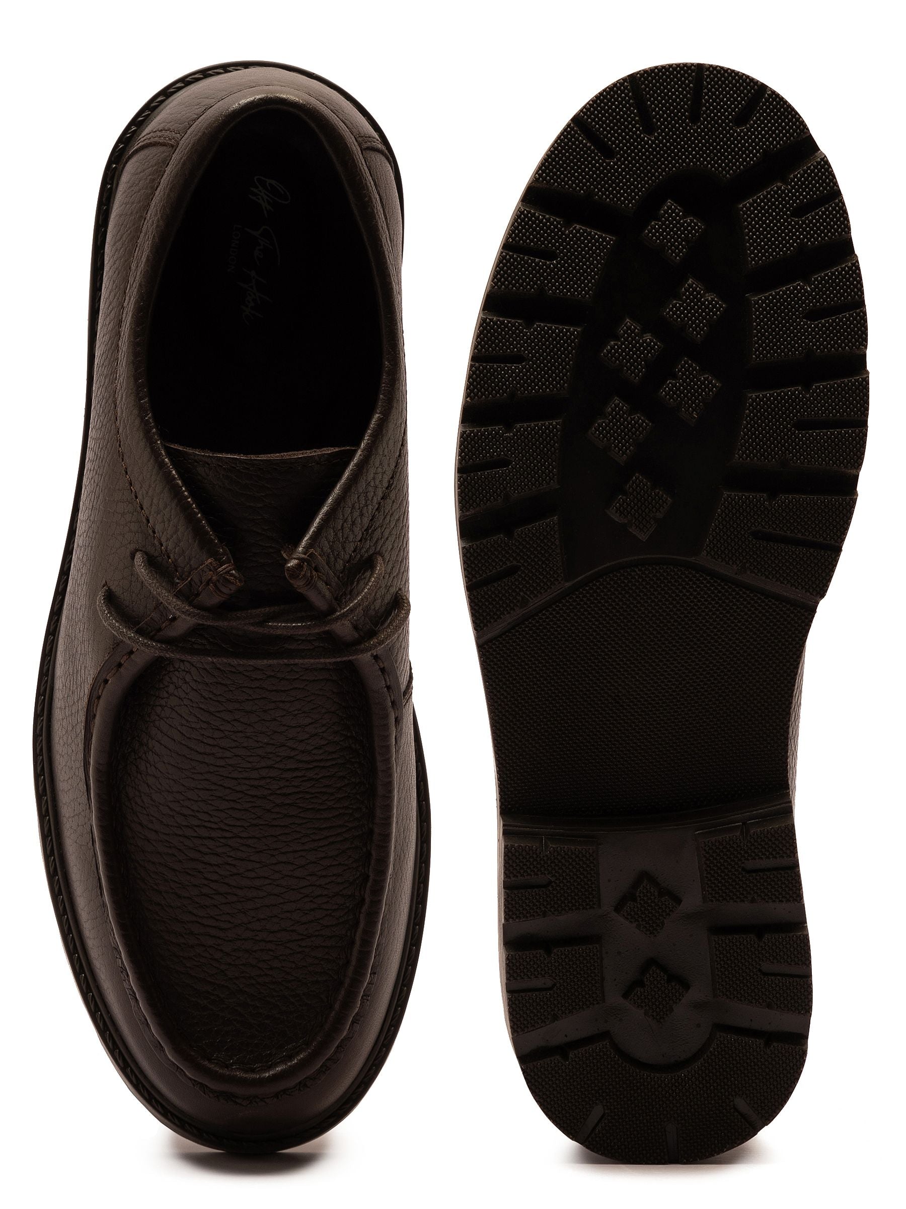 Off The Hook Brown Sky Leather Lace-Up Casual Boat Shoes image 4