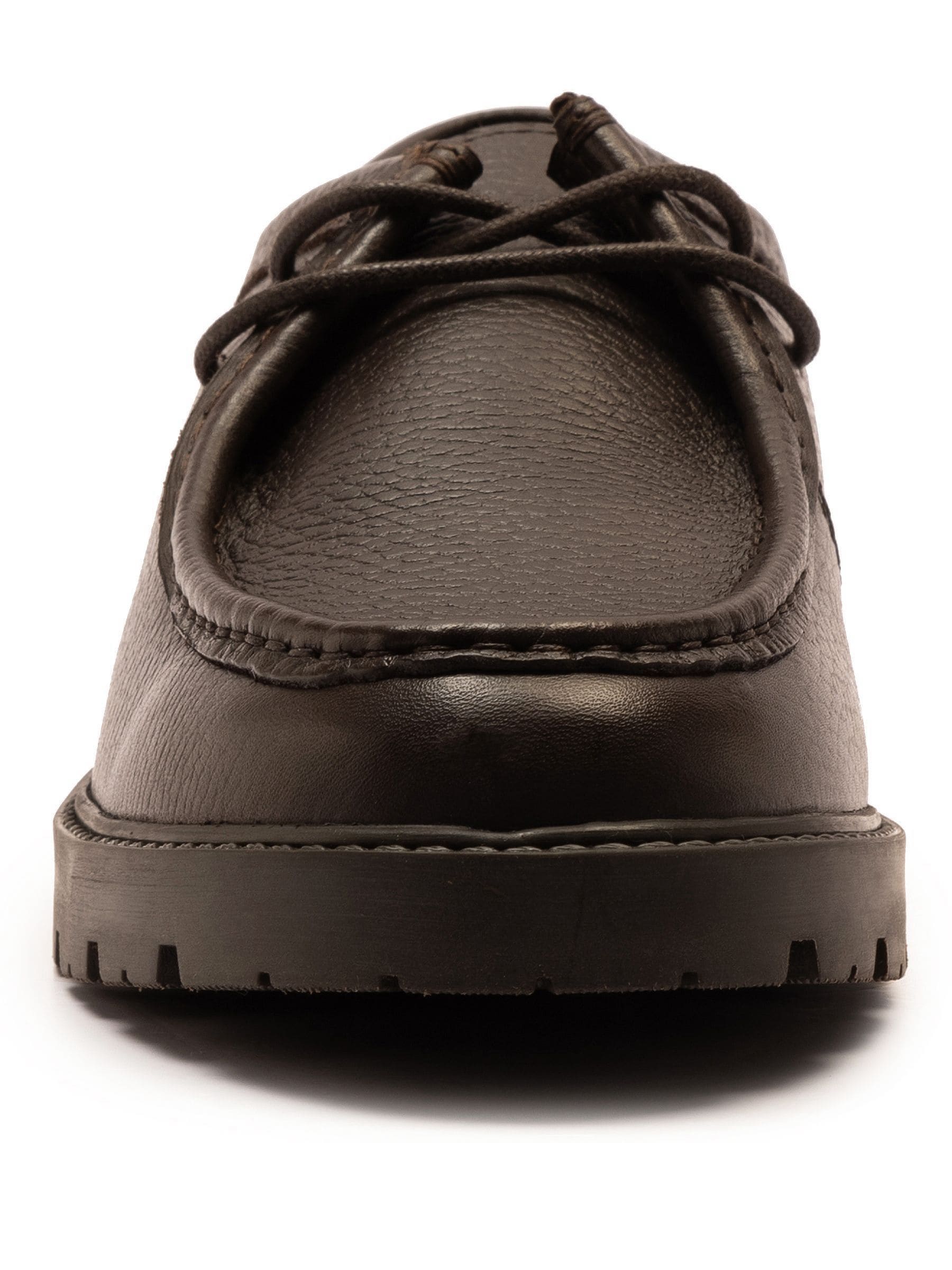 Off The Hook Brown Sky Leather Lace-Up Casual Boat Shoes image 5