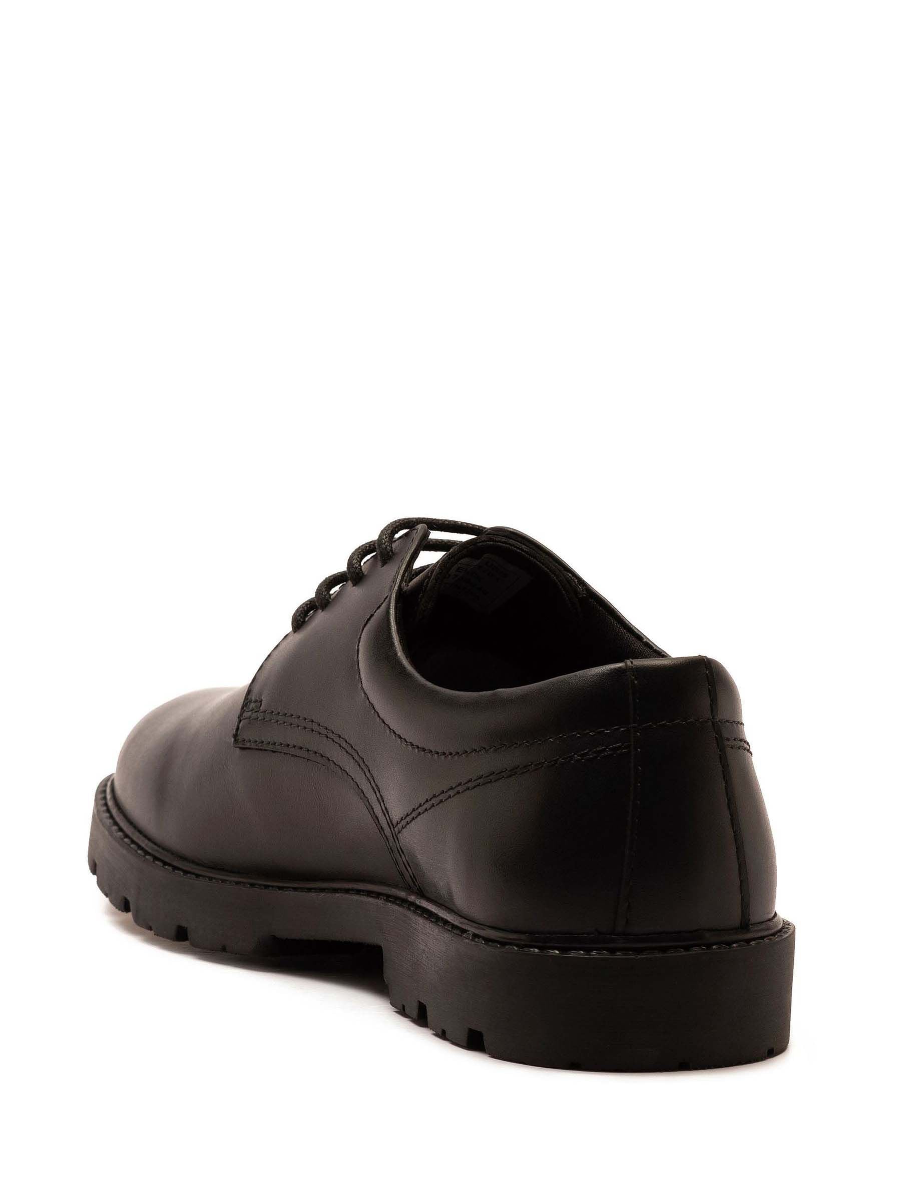 Off The Hook Black Vito Leather Derby Lace-Up School Shoes image 3