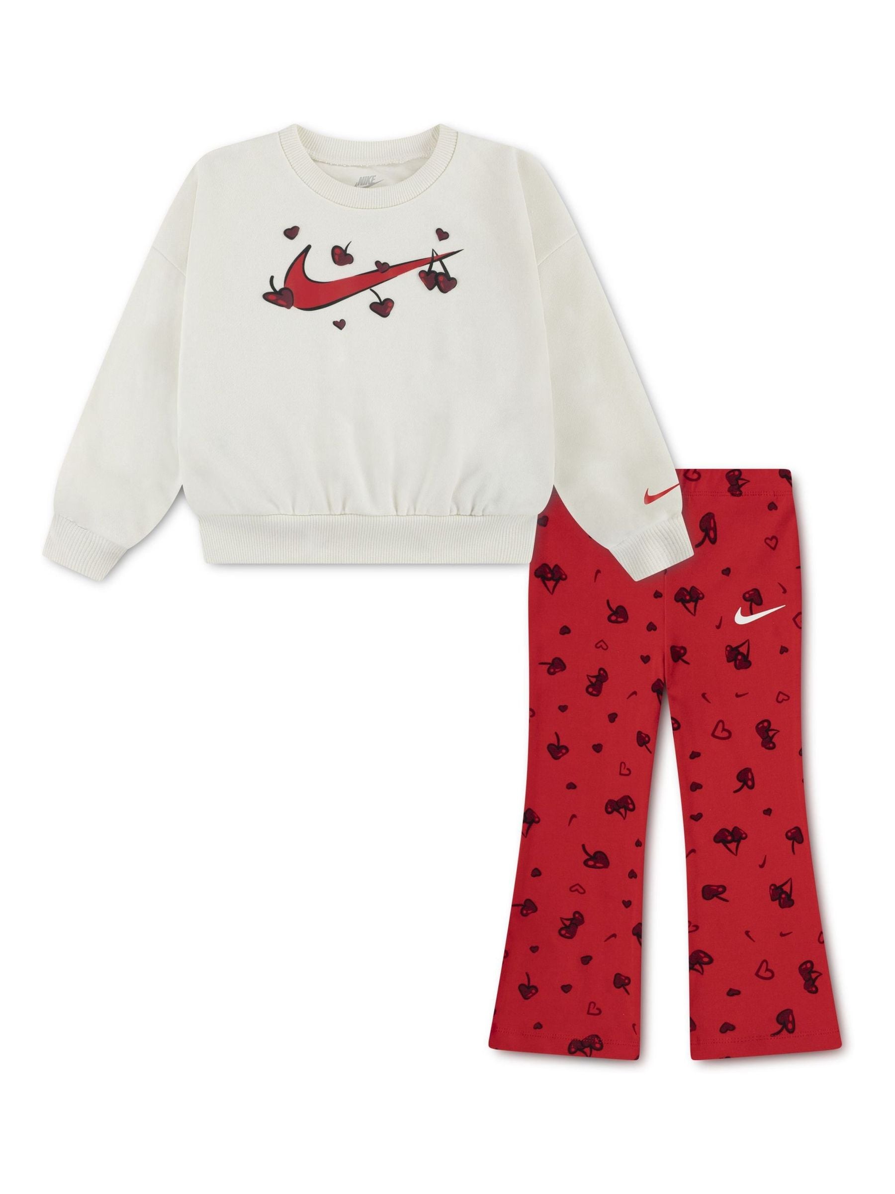 Nike Red Crew Top & Joggers Set image 2