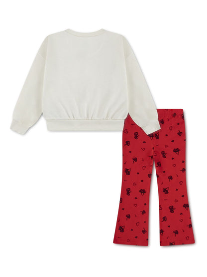 Nike Red Crew Top & Joggers Set image 3