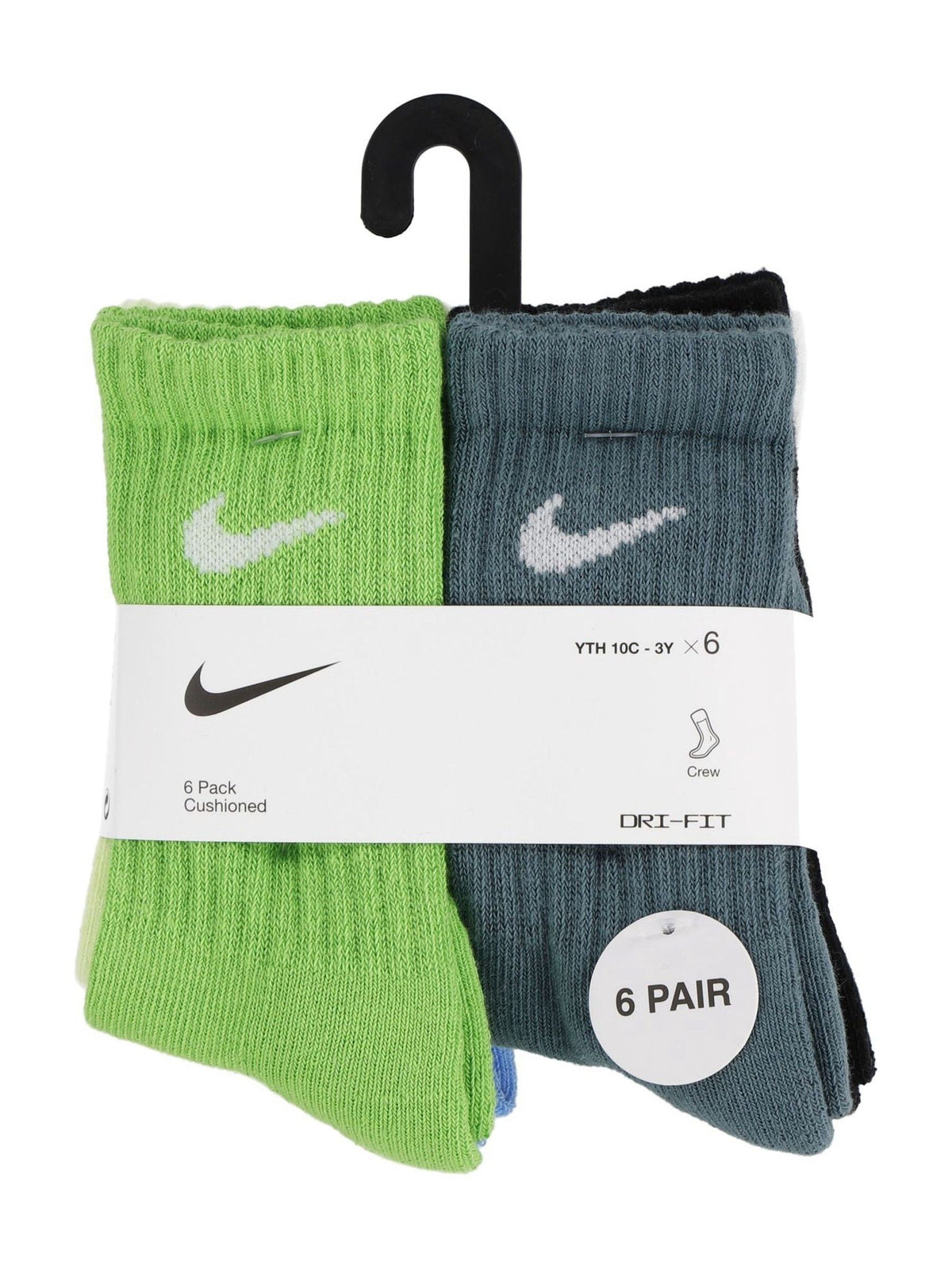 Nike Green Performance Crew Socks 6 Pack - image 3