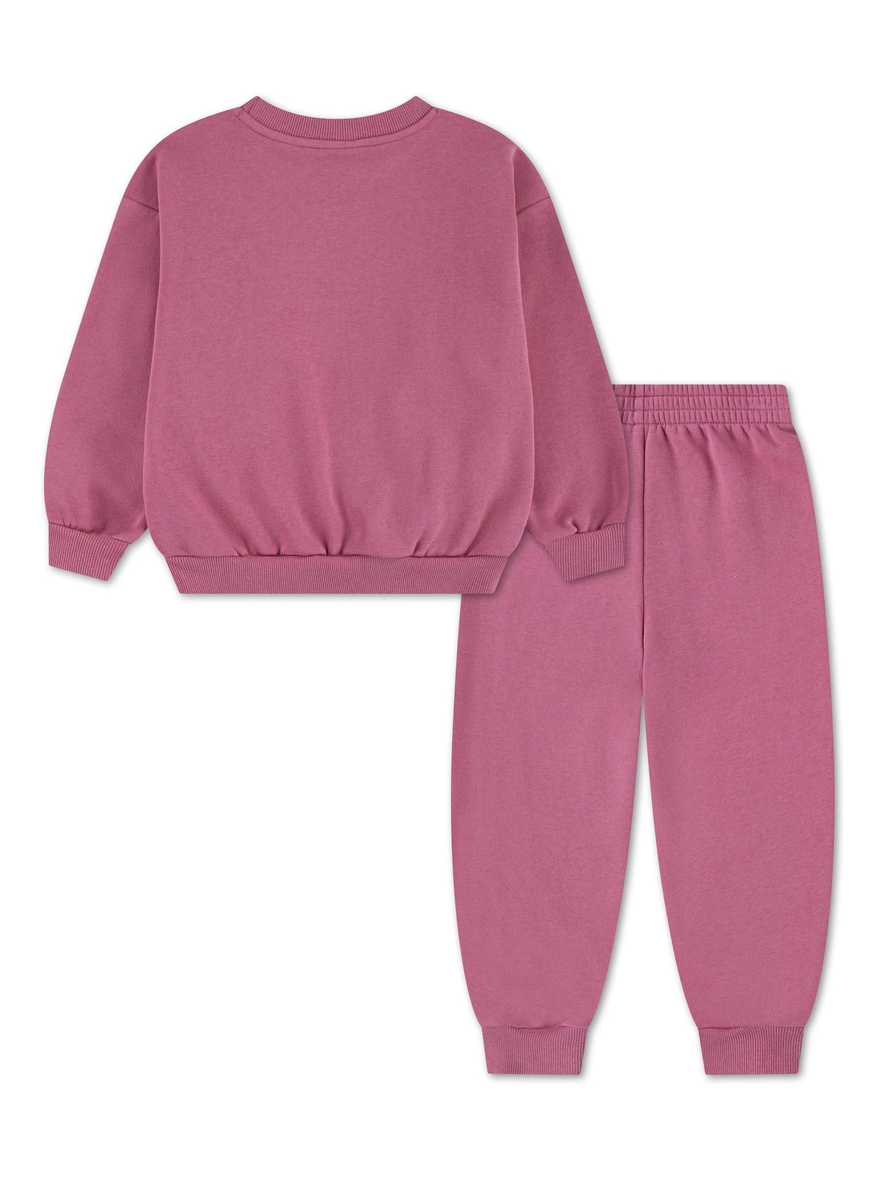 Nike Pink Essential Crew Neck Tracksuit Set image 2