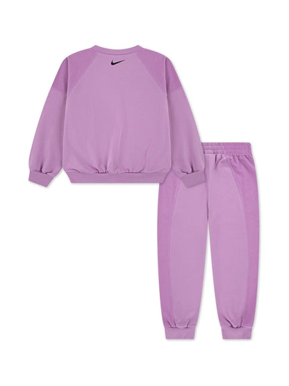 Nike Purple Little Kids Graphic Crew and Joggers Set image 3