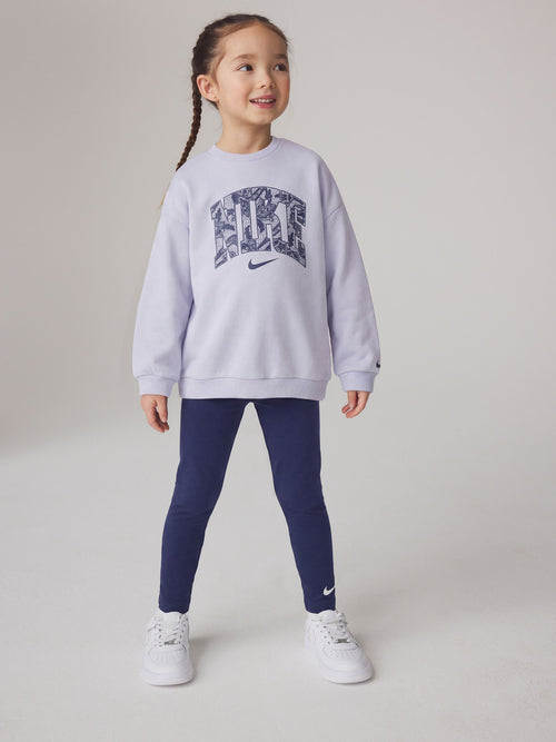 Dsiney Kidz - Nike Blue Little Kids Lace Print Crew Neck and Leggings Set image 1