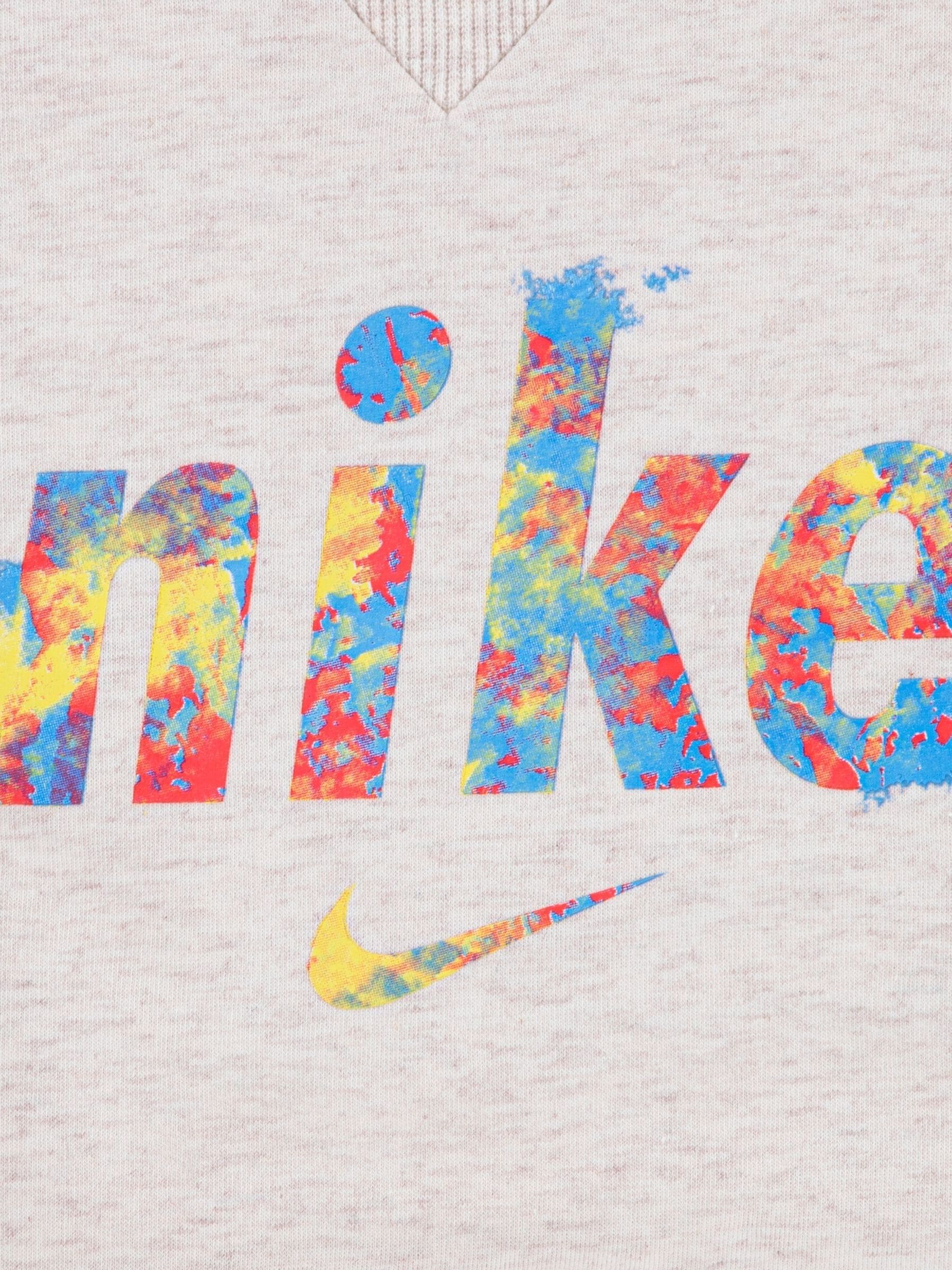 Nike Brown Little Kids Graphic Crew and Joggers Tracksuit Set image 3