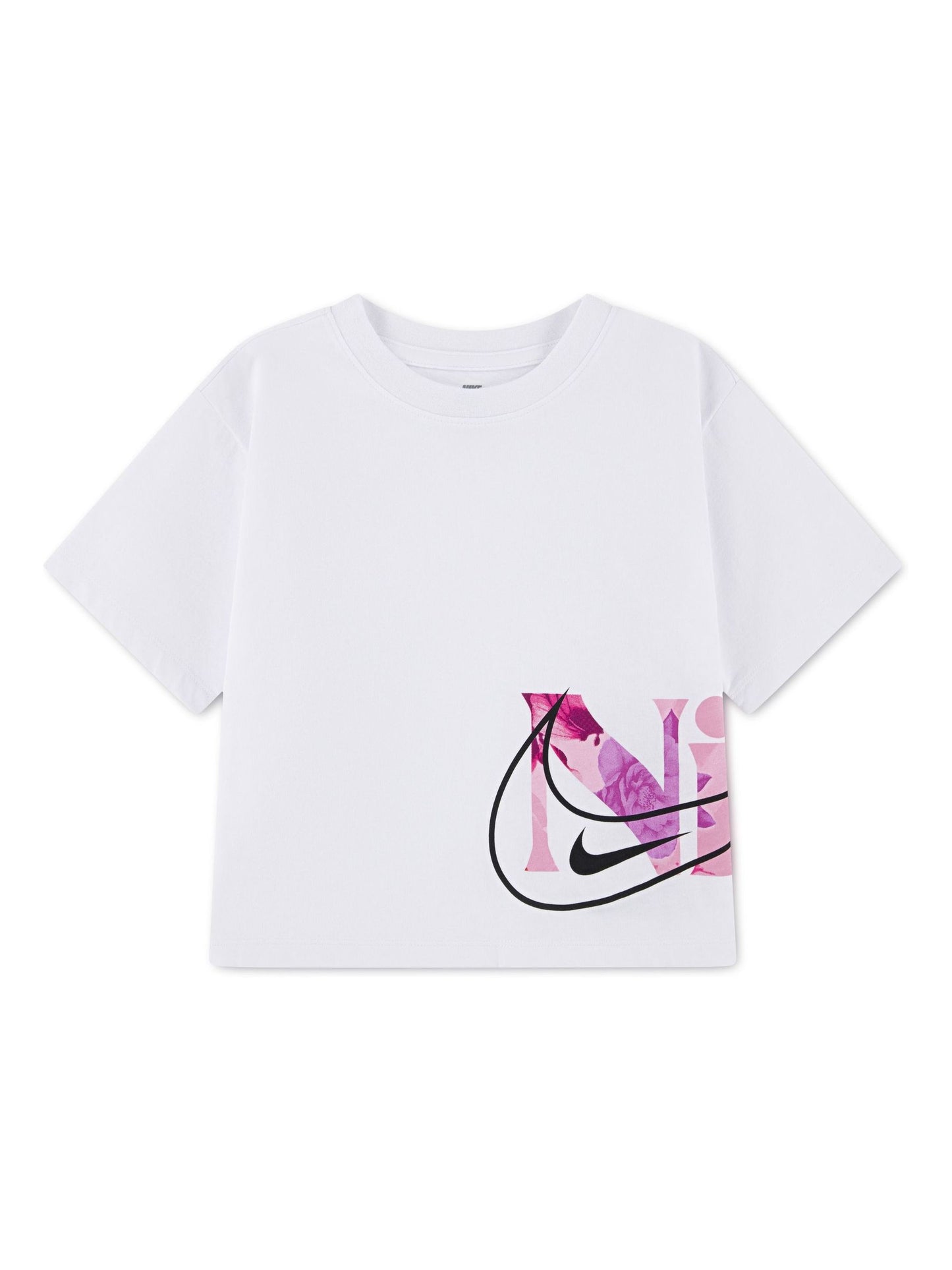 Nike White Little Kids Move With Nature Graphic Boxy Fit T-Shirt image 1