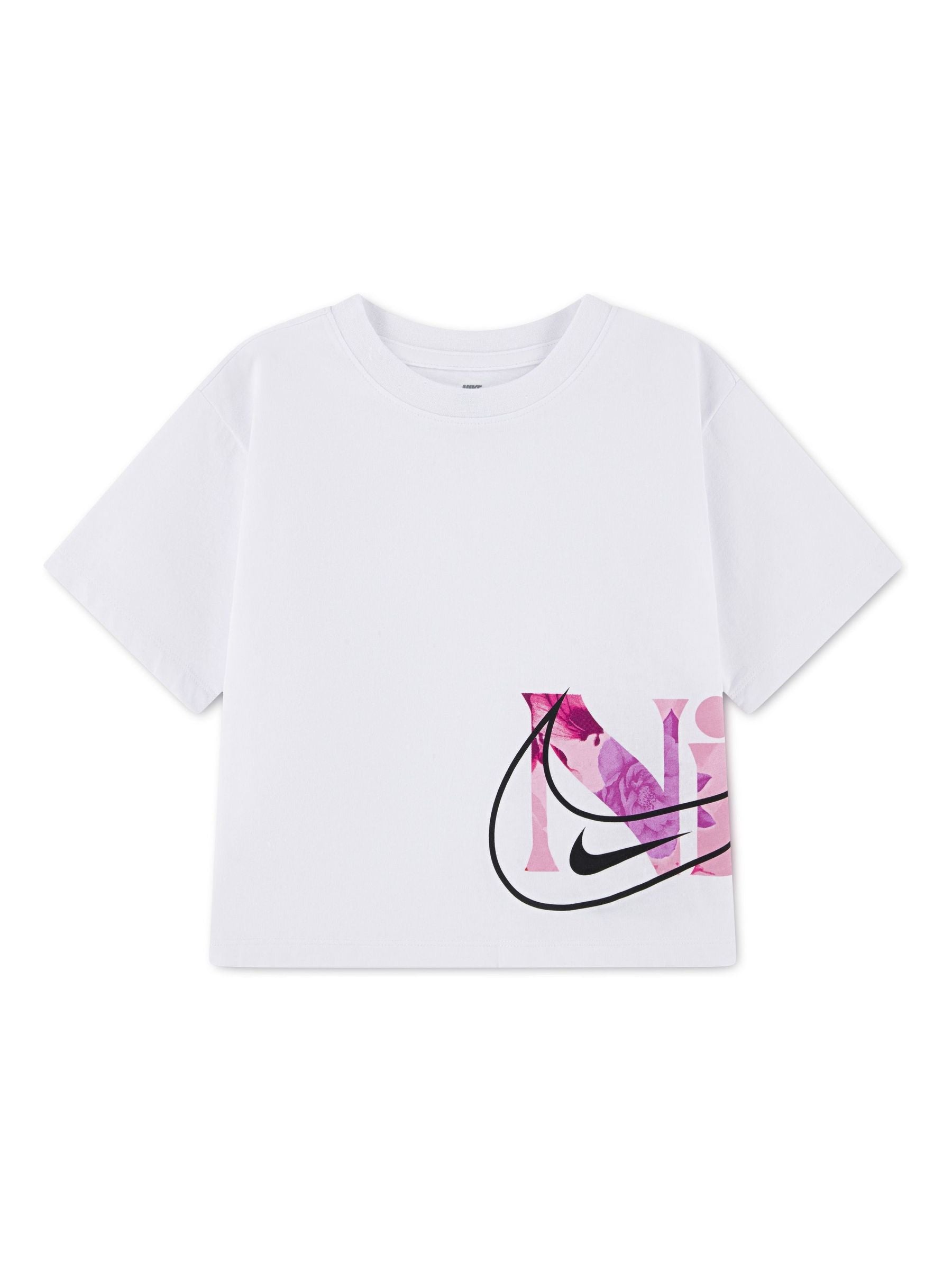 Nike White Little Kids Move With Nature Graphic Boxy Fit T-Shirt image 1