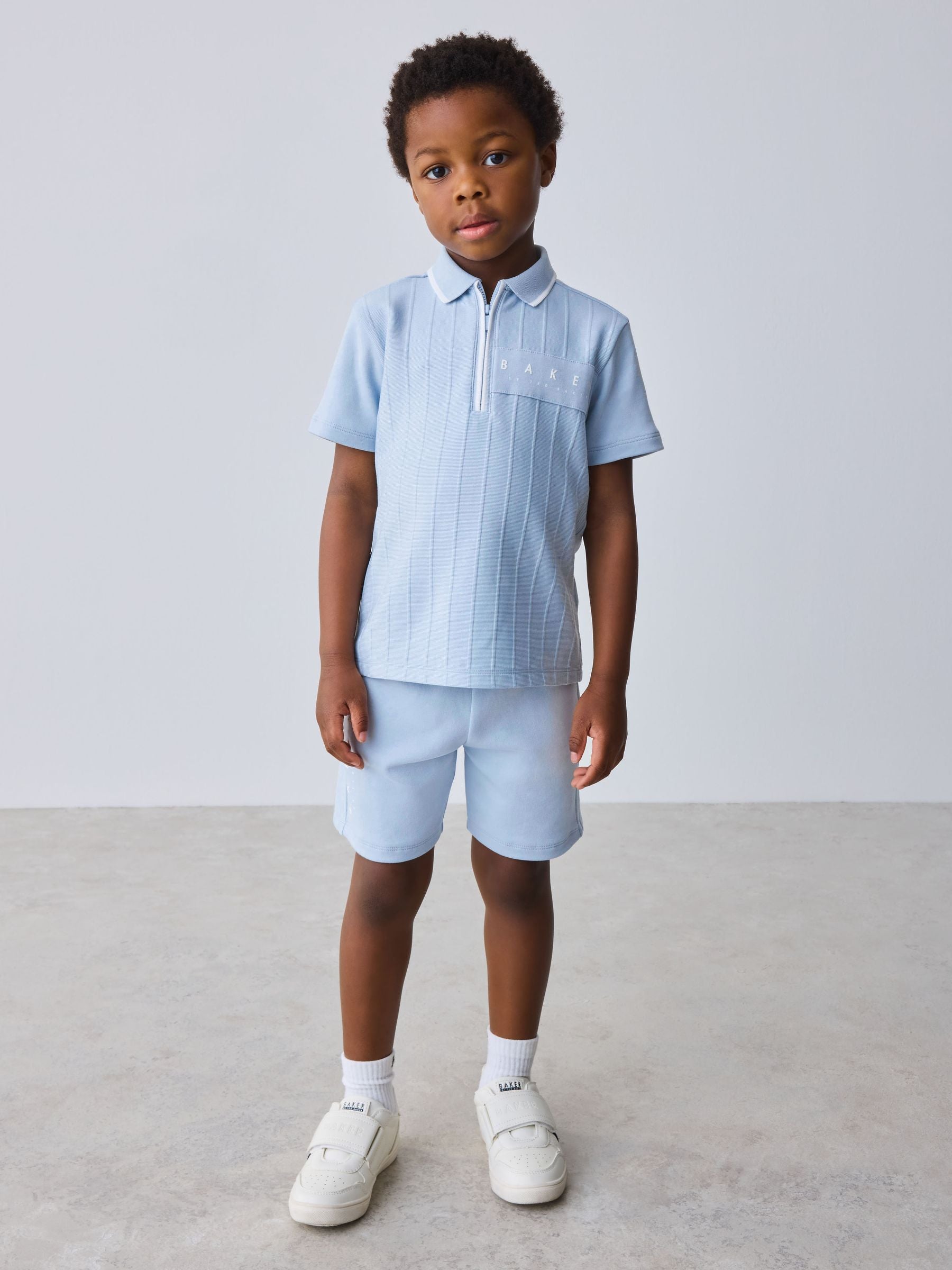 Baker by Ted Baker Textured Polo Shirt and Shorts Set image 1
