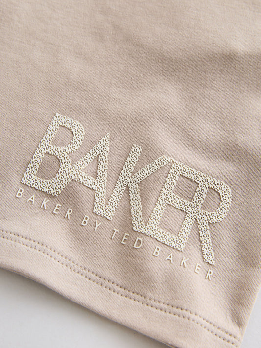 Baker by Ted Baker Stone Graphic Polo Shirt and Shorts Set image 3