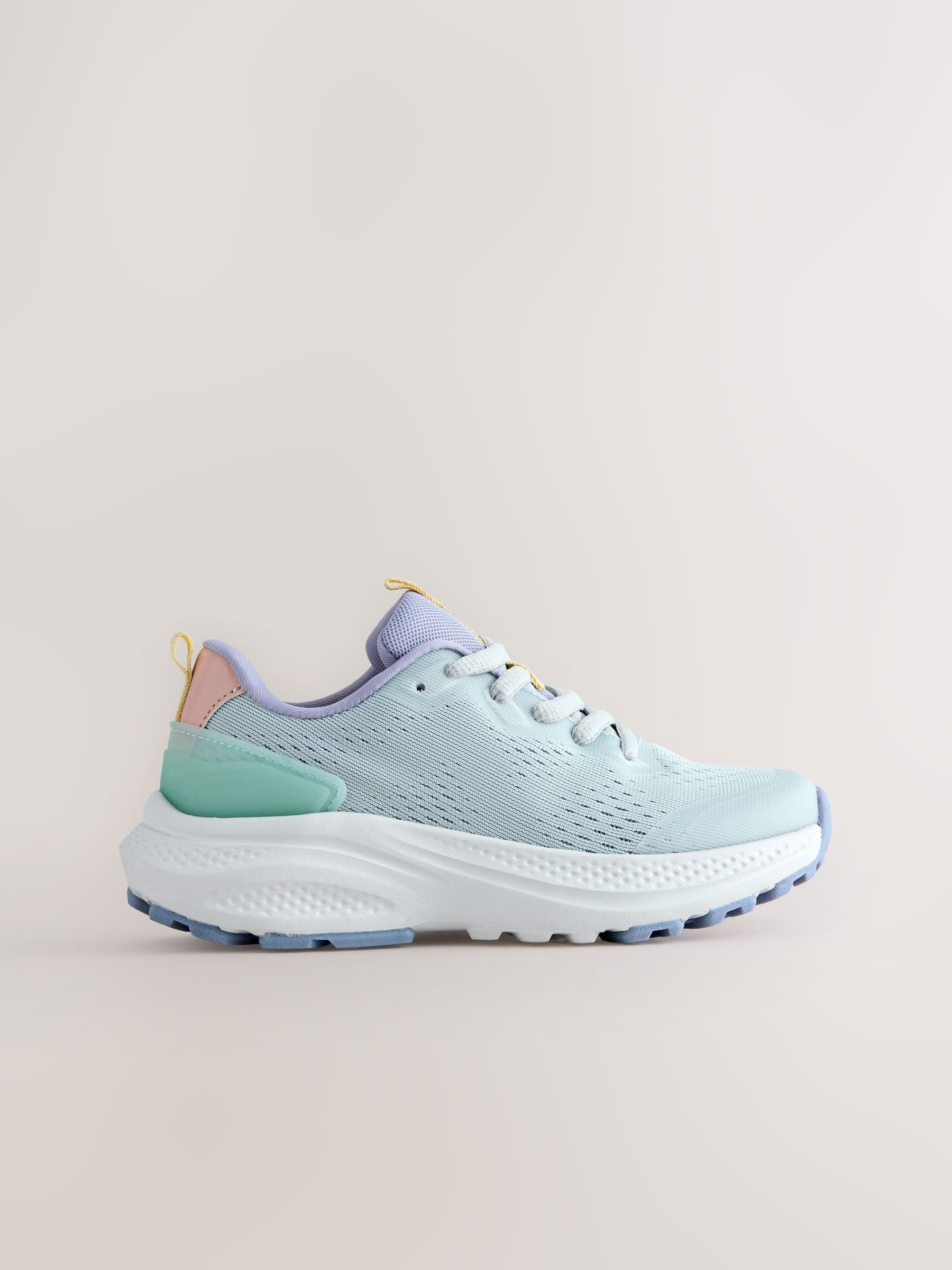 Light Blue Lace Up Mesh Trainers image 2