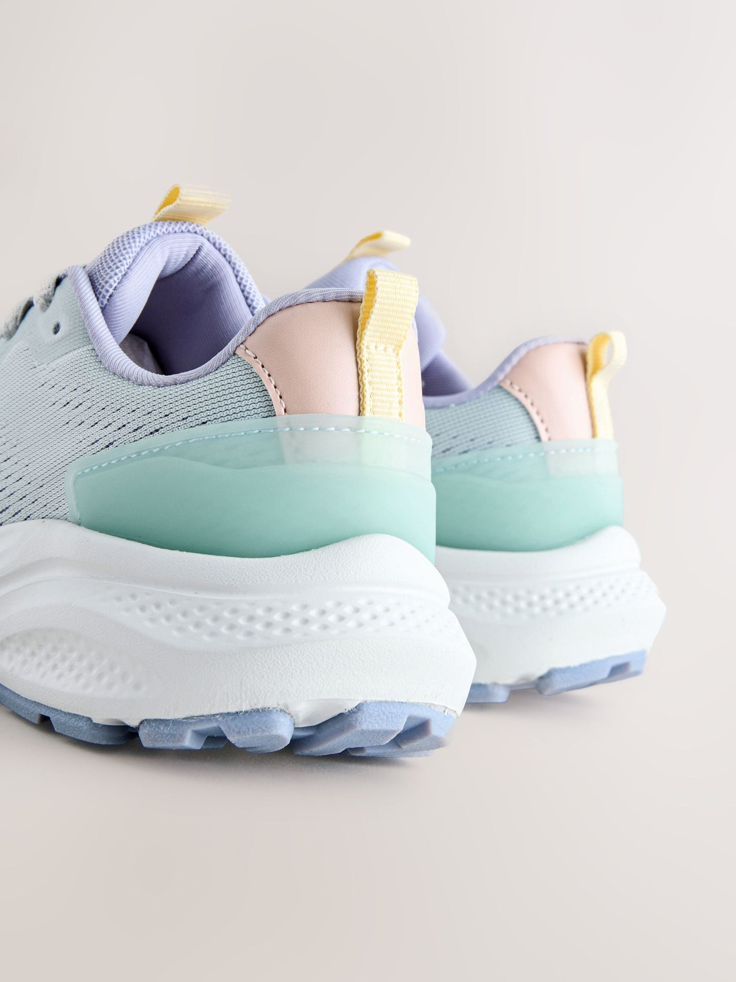 Light Blue Lace Up Mesh Trainers image 3