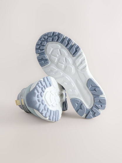 Light Blue Lace Up Mesh Trainers image 5