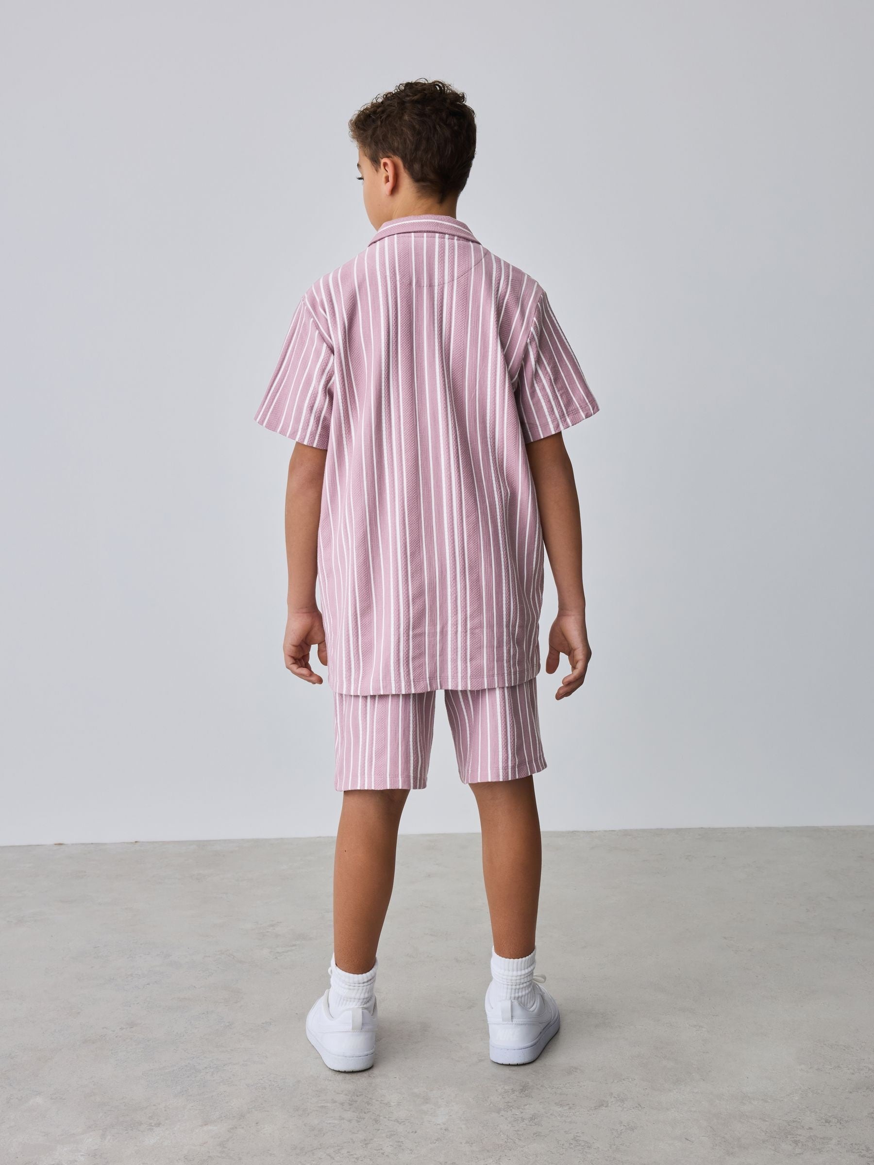 Baker by Ted Baker Textured Striped Shirt, T-Shirt and Shorts Set image 4