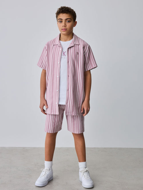 Baker by Ted Baker Textured Striped Shirt, T-Shirt and Shorts Set image 1