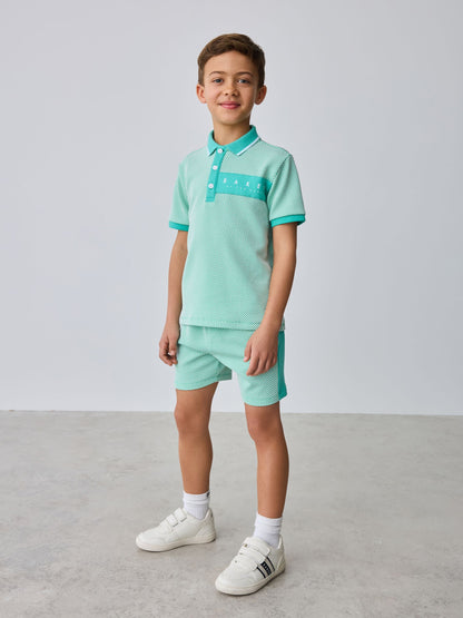 Baker by Ted Baker Textured Polo Shirt and Shorts Set - image 1