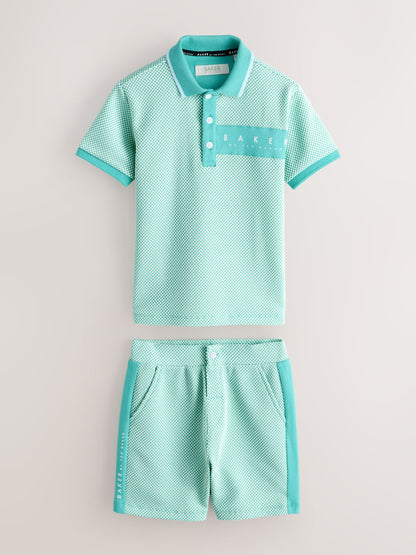 Baker by Ted Baker Textured Polo Shirt and Shorts Set - image 9