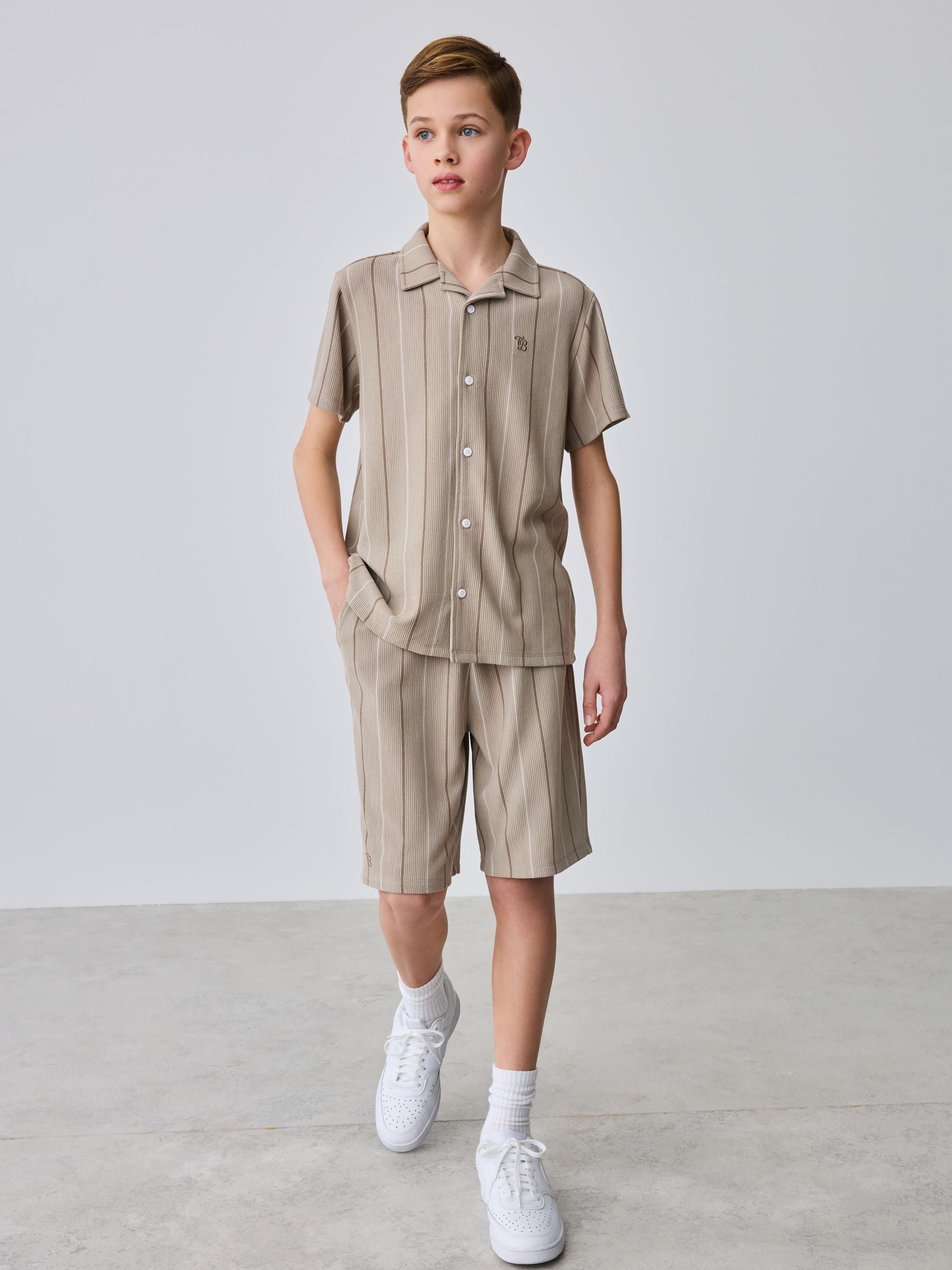 Baker by Ted Baker Stripe Brown Shirt and Shorts Set image 3