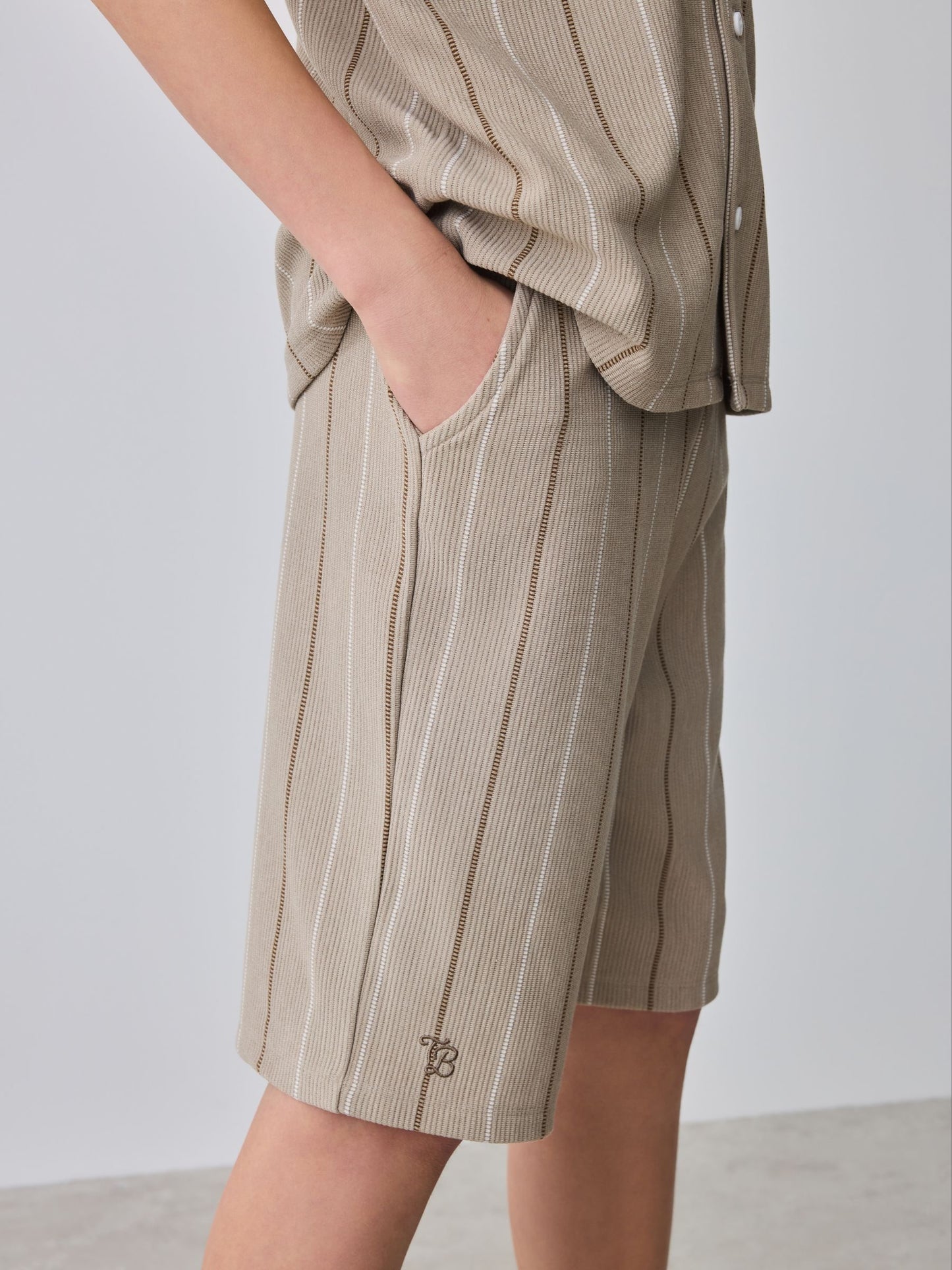 Dsiney Kidz - Baker by Ted Baker Stripe Brown Shirt and Shorts Set image 5