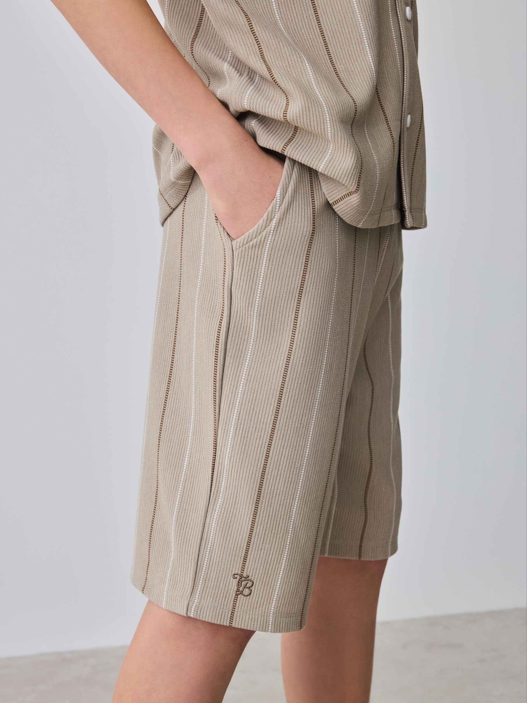 Dsiney Kidz - Baker by Ted Baker Stripe Brown Shirt and Shorts Set image 5