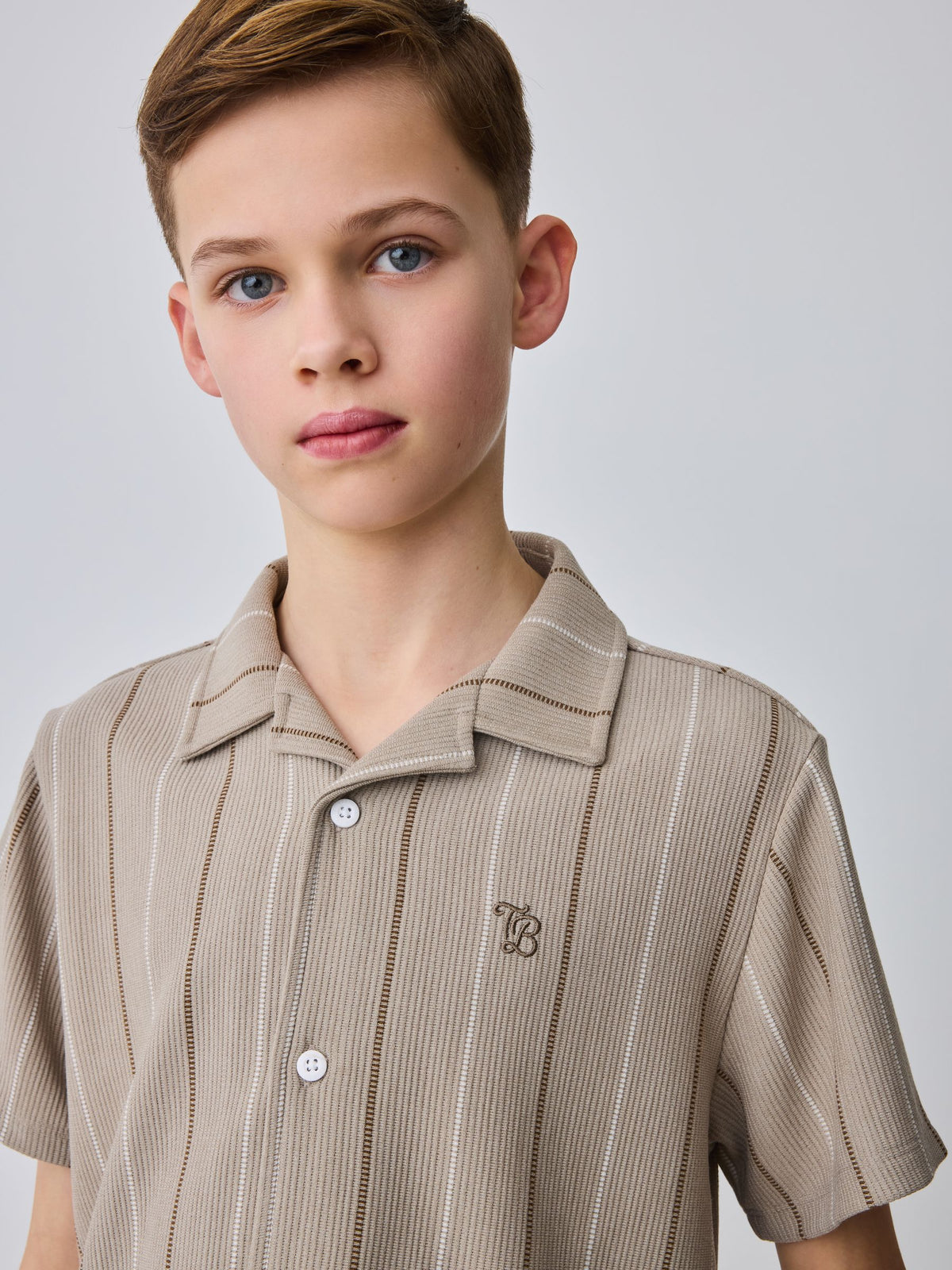 Dsiney Kidz - Baker by Ted Baker Stripe Brown Shirt and Shorts Set image 7