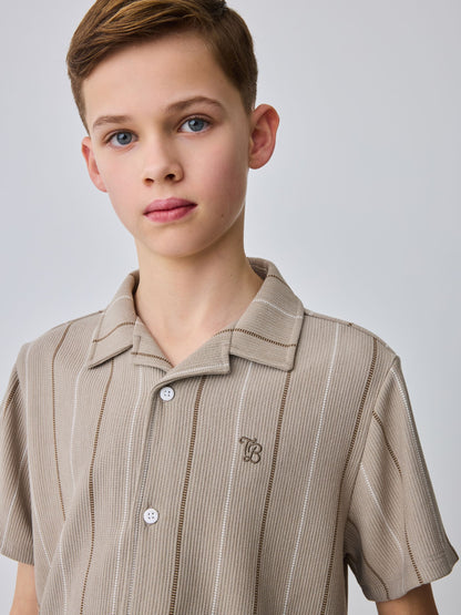 Dsiney Kidz - Baker by Ted Baker Stripe Brown Shirt and Shorts Set image 7
