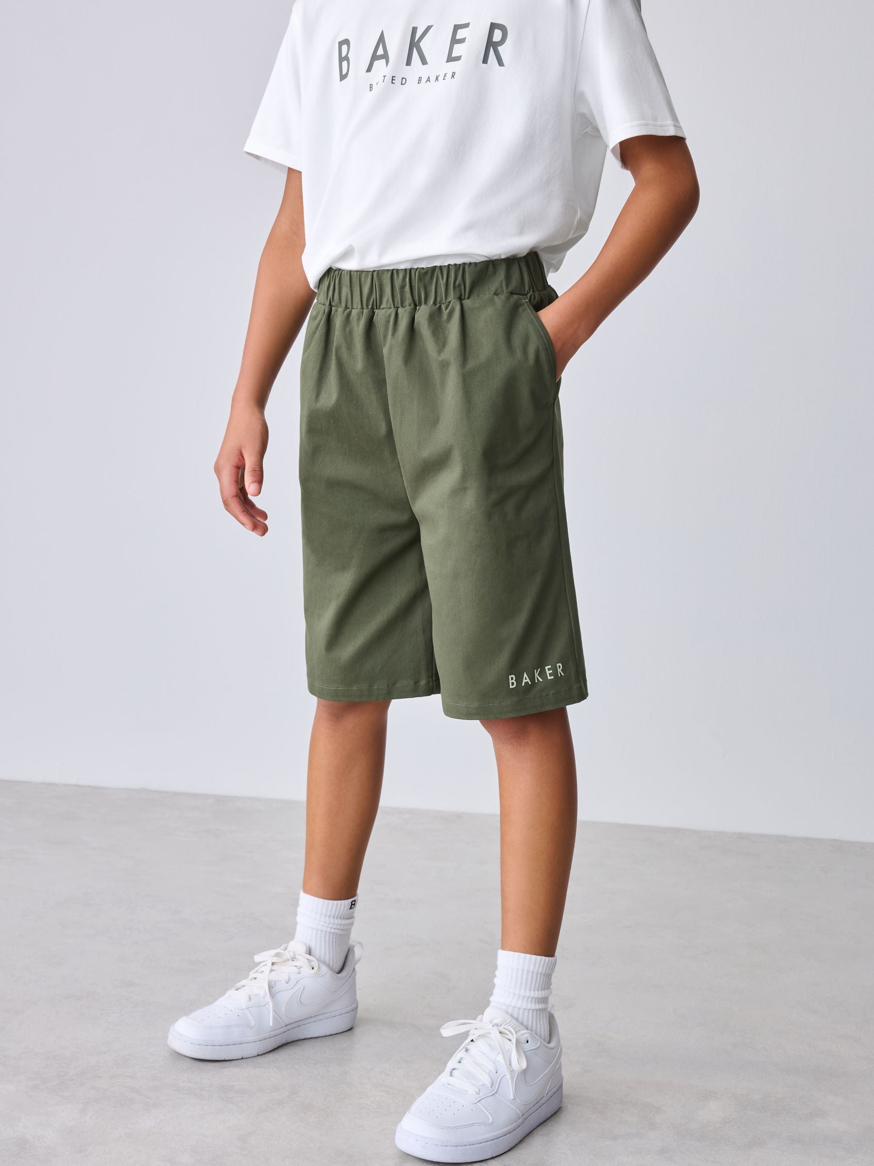 Baker by Ted Baker 3 Piece Green Shirt T-Shirt and Shorts Set image 2
