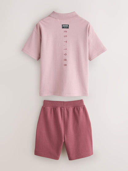 Baker by Ted Baker Oversized Polo Shirt and Shorts Set image 8
