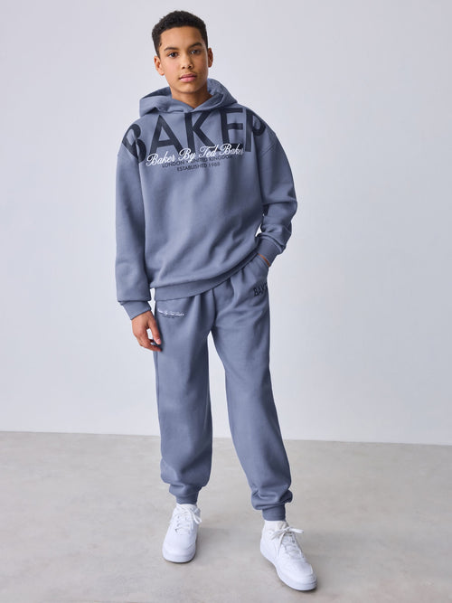 Baker by Ted Baker Blue Oversized Graphic Hoodie and Joggers Set image 1