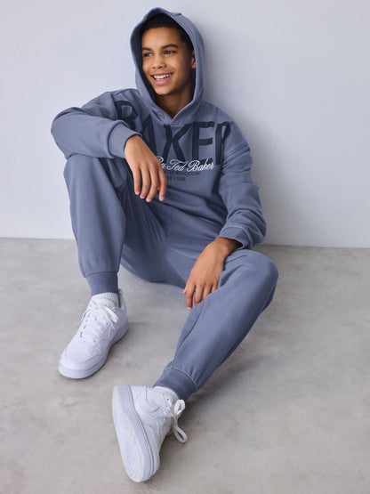 Baker by Ted Baker Blue Oversized Graphic Hoodie and Joggers Set image 3