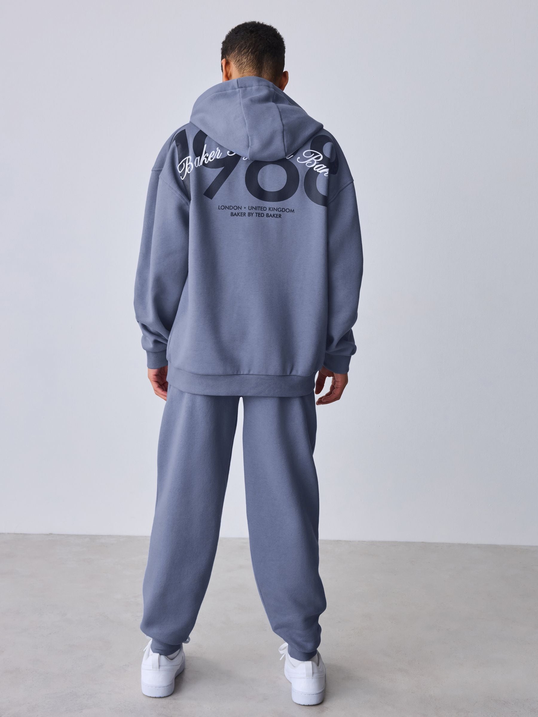 Baker by Ted Baker Blue Oversized Graphic Hoodie and Joggers Set image 4