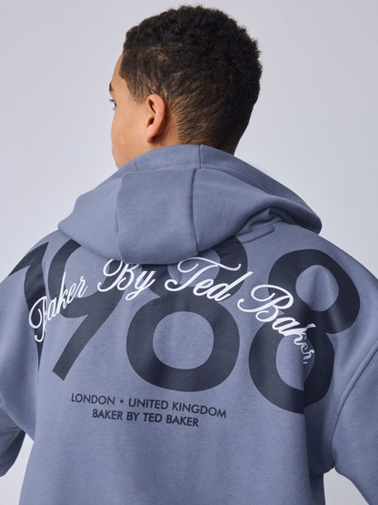 Baker by Ted Baker Blue Oversized Graphic Hoodie and Joggers Set image 6