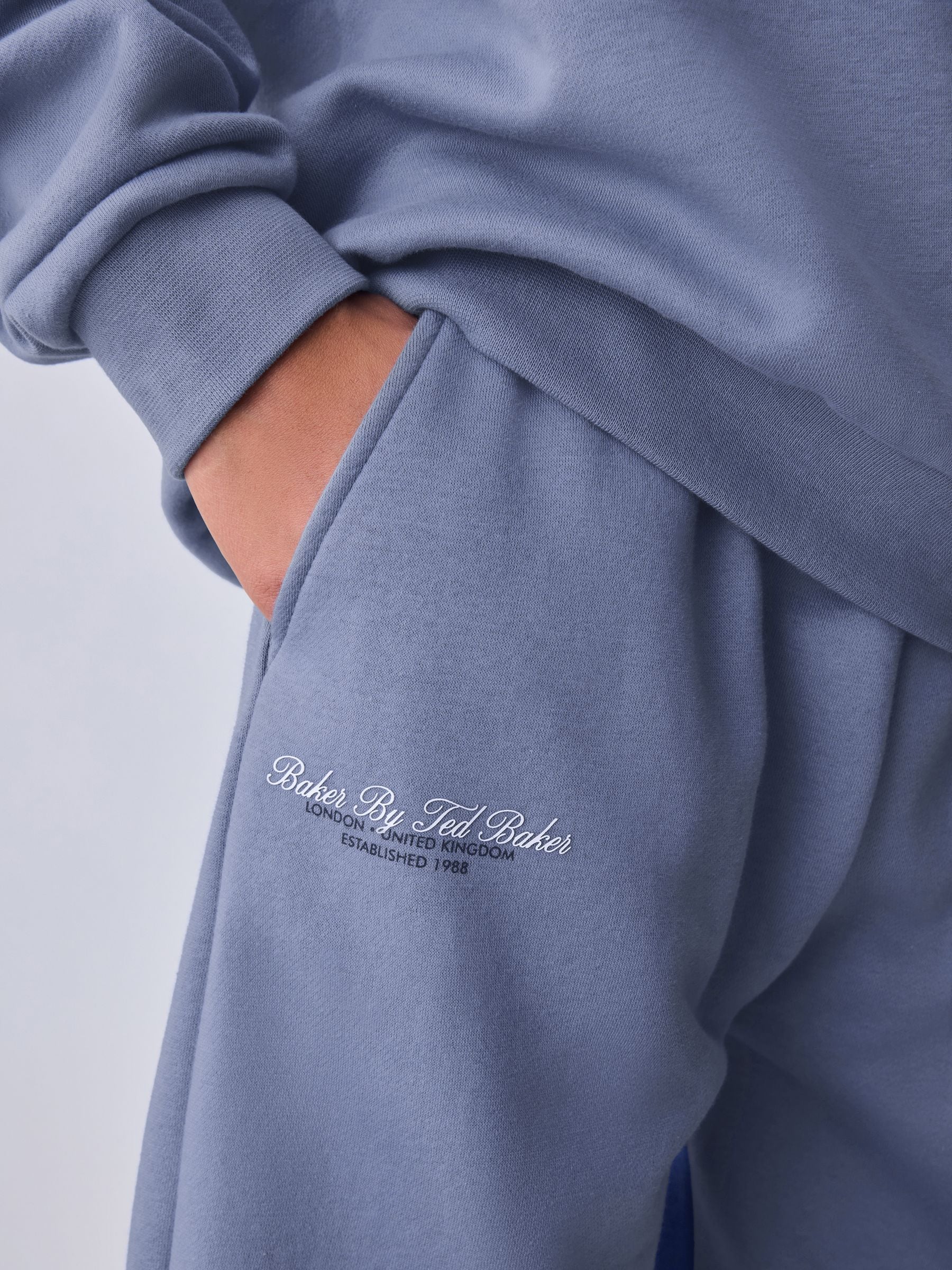 Baker by Ted Baker Blue Oversized Graphic Hoodie and Joggers Set image 8