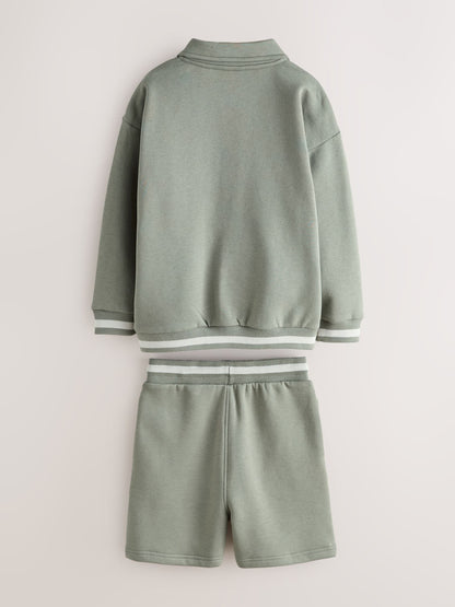 Baker by Ted Baker Green Varsity Jacket, T-Shirt and Shorts Set image 10
