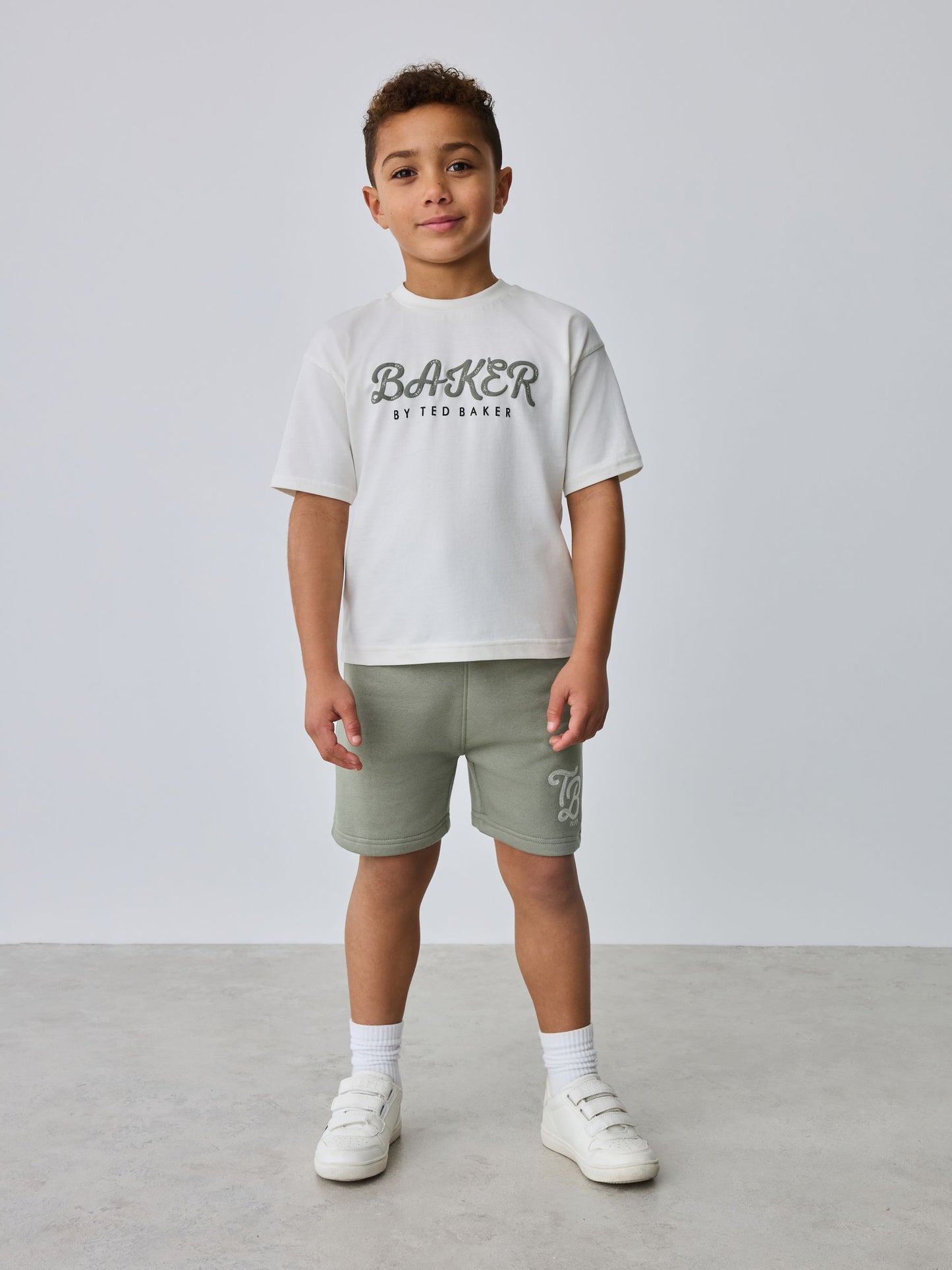 Baker by Ted Baker Green Varsity Jacket, T-Shirt and Shorts Set image 3