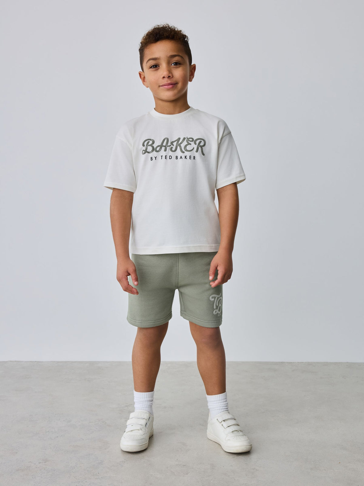Baker by Ted Baker Green Varsity Jacket, T-Shirt and Shorts Set image 3