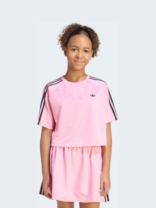 Dsiney Kidz - adidas Originals Pink Loose Boxy Jaquard T-Shirt image 1