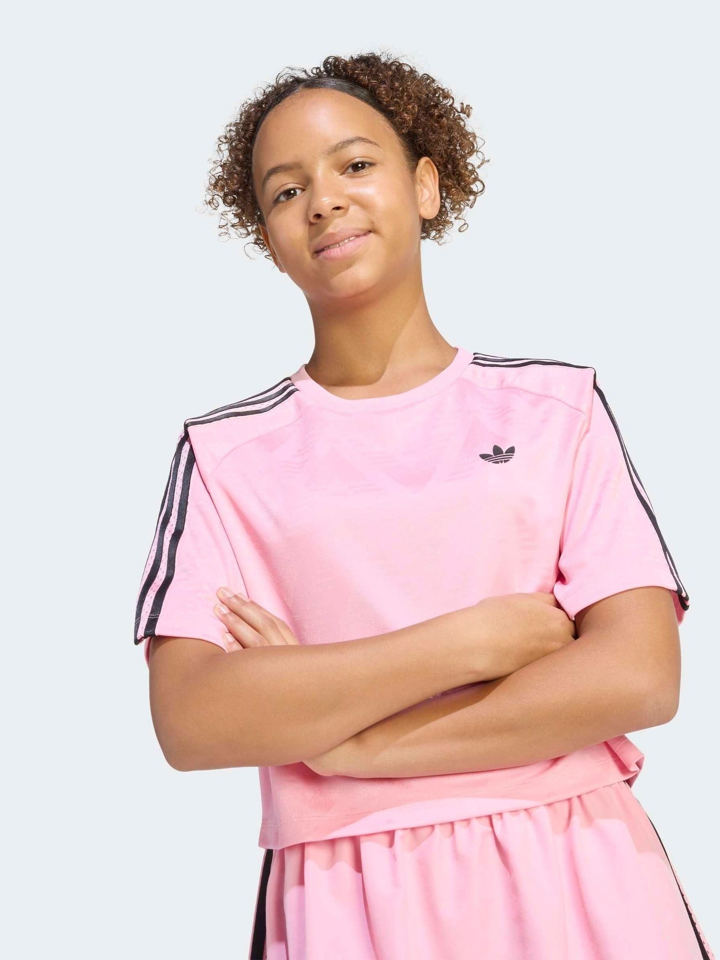 Dsiney Kidz - adidas Originals Pink Loose Boxy Jaquard T-Shirt image 4