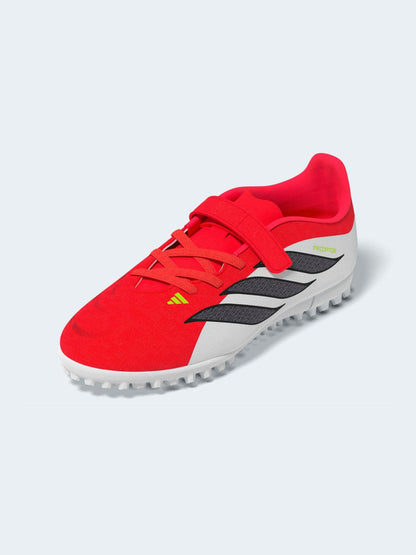adidas Red Predator Club Hook-And-Loop Turf Football Kids Trainers image 1