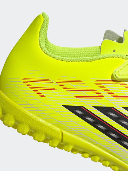 adidas Yellow F50 Club Hook & Loop Turf Football Kids Trainers image 3
