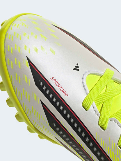 adidas Yellow F50 Club Hook & Loop Turf Football Kids Trainers image 4