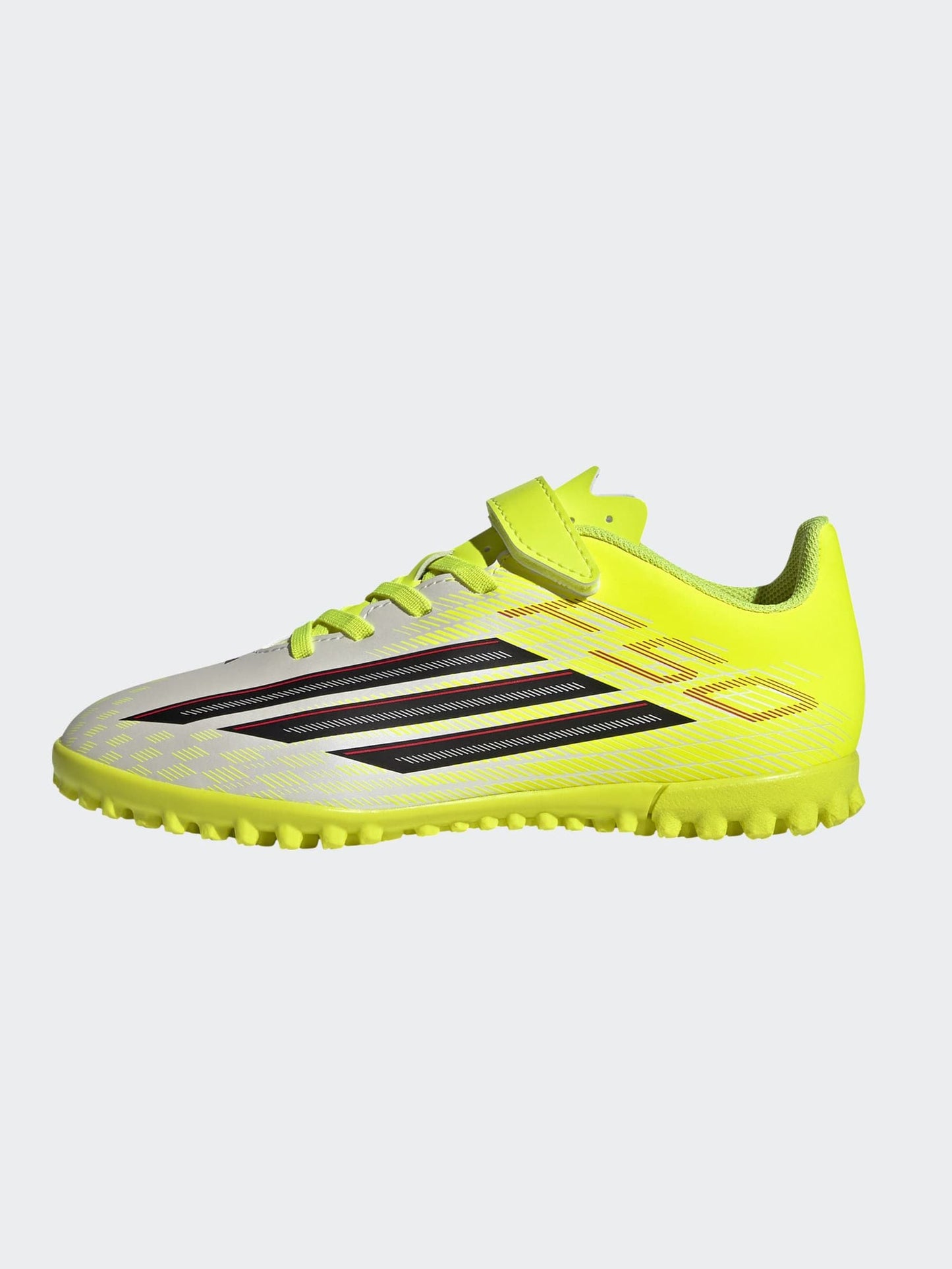 adidas Yellow F50 Club Hook & Loop Turf Football Kids Trainers image 6