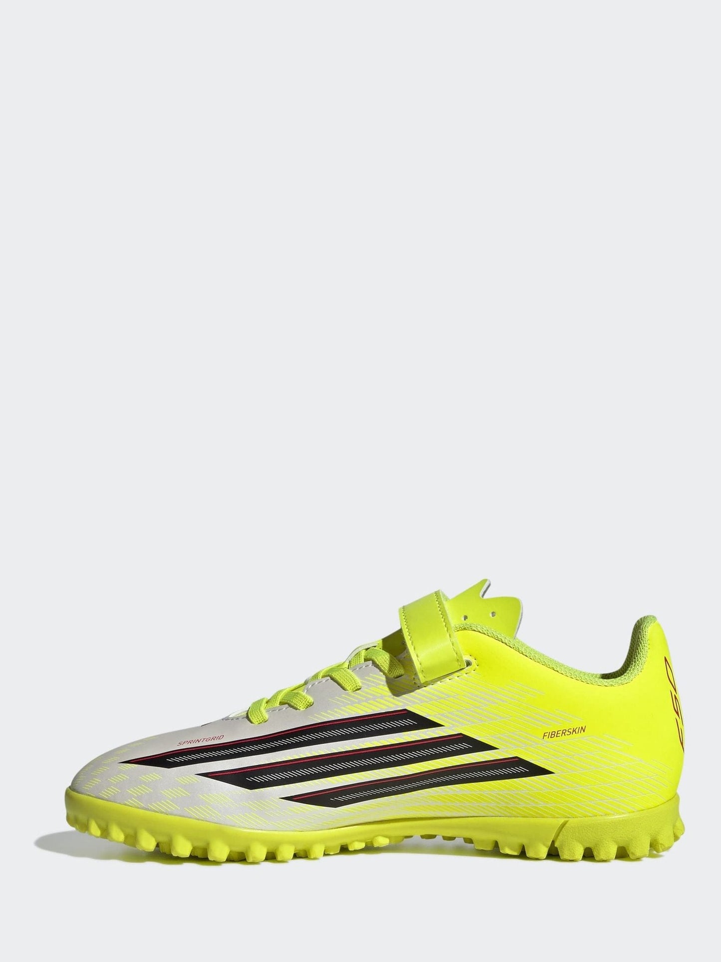 adidas Yellow F50 Club Hook & Loop Turf Football Kids Trainers image 9