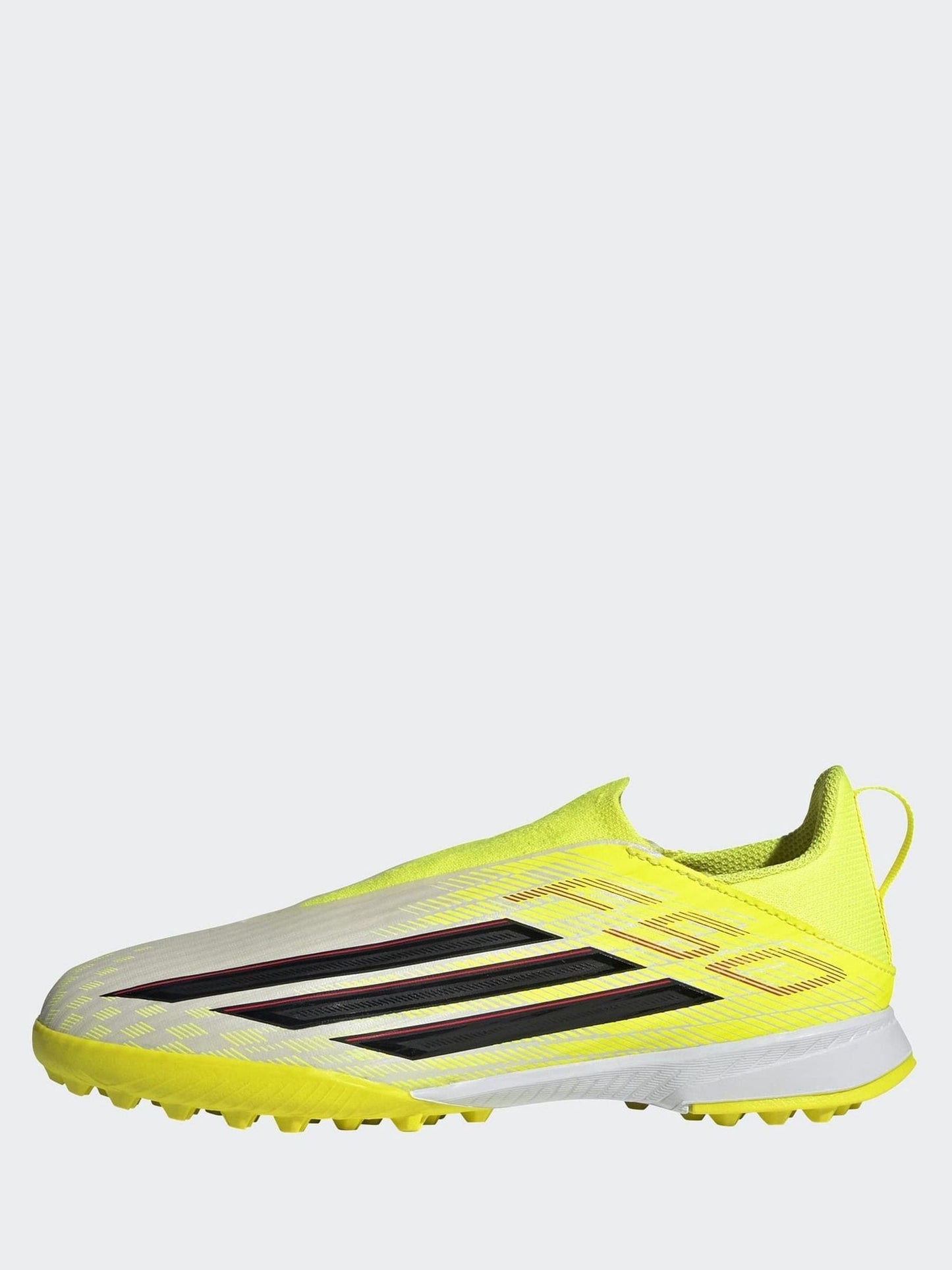 adidas Yellow F50 League Laceless Turf Football Kids Trainers image 2