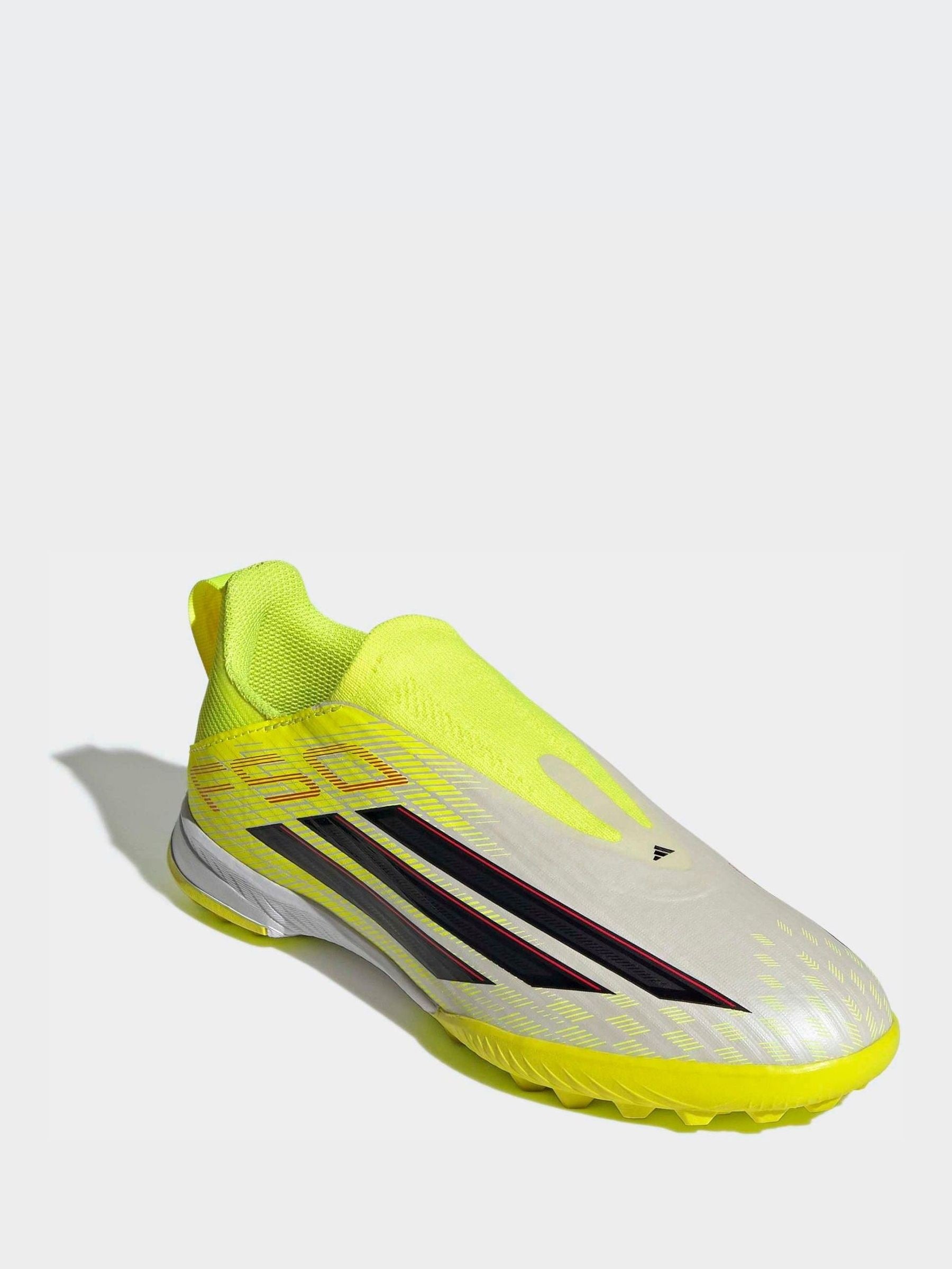 adidas Yellow F50 League Laceless Turf Football Kids Trainers image 3