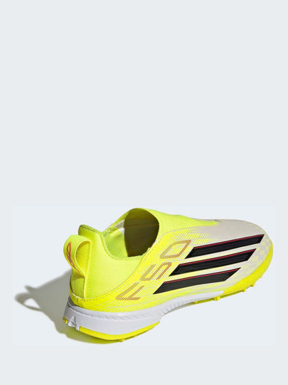 adidas Yellow F50 League Laceless Turf Football Kids Trainers image 4